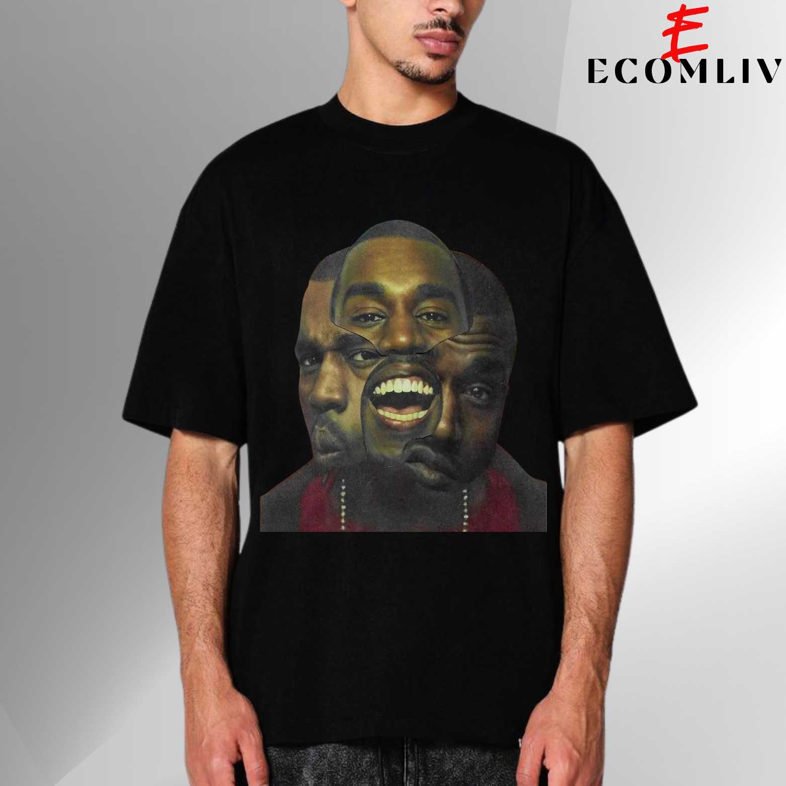 Kanye West Face T-Shirt, Streetwear Unisex Shirt